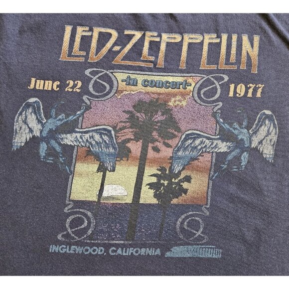 Led Zeppelin Concert T-shirt Mens XL 70s 80s Rock N Roll Retro 1977 tour #2194 - Picture 2 of 6